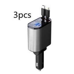 image-Metal Car Charger 100W Super Fast Charging Car Cigarette Lighter USB And TYPE-C Adapter