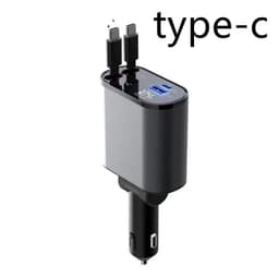 image-Metal Car Charger 100W Super Fast Charging Car Cigarette Lighter USB And TYPE-C Adapter