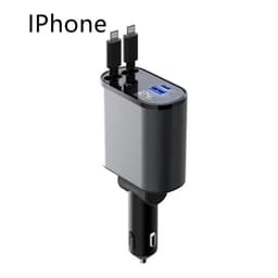 image-Metal Car Charger 100W Super Fast Charging Car Cigarette Lighter USB And TYPE-C Adapter