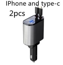 image-Metal Car Charger 100W Super Fast Charging Car Cigarette Lighter USB And TYPE-C Adapter