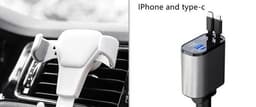 image-Metal Car Charger 100W Super Fast Charging Car Cigarette Lighter USB And TYPE-C Adapter