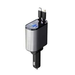 image-Metal Car Charger 100W Super Fast Charging Car Cigarette Lighter USB And TYPE-C Adapter