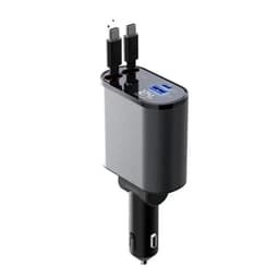 image-Metal Car Charger 100W Super Fast Charging Car Cigarette Lighter USB And TYPE-C Adapter