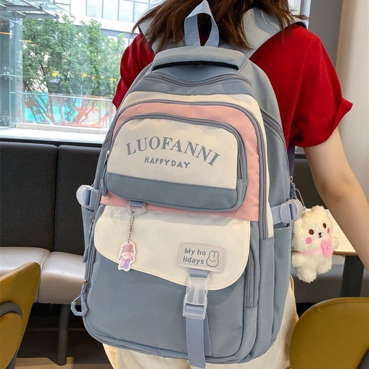 image-School Season Backpack Korean Style College Style Large Capacity Student Schoolbag Female