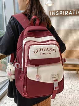 image-School Season Backpack Korean Style College Style Large Capacity Student Schoolbag Female