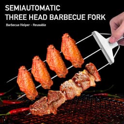 image-3-Prong Skewer Stick Needles Kebab 3 Way Forks Stainless Steel Barbecue Grill Fork Household BBQ Non-stick