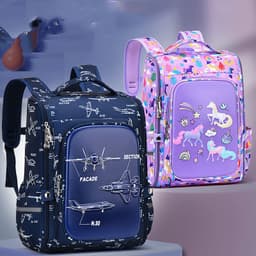 image-Men's And Women's Fashion Integrated Open Large Capacity Schoolbag