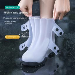 image-Color Matching Double-layer Sole Non-slip Wear-resistant Waterproof And Rainproof Shoe Cover
