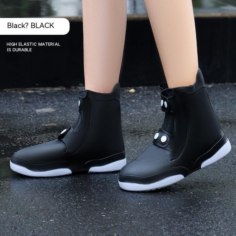 image-Color Matching Double-layer Sole Non-slip Wear-resistant Waterproof And Rainproof Shoe Cover
