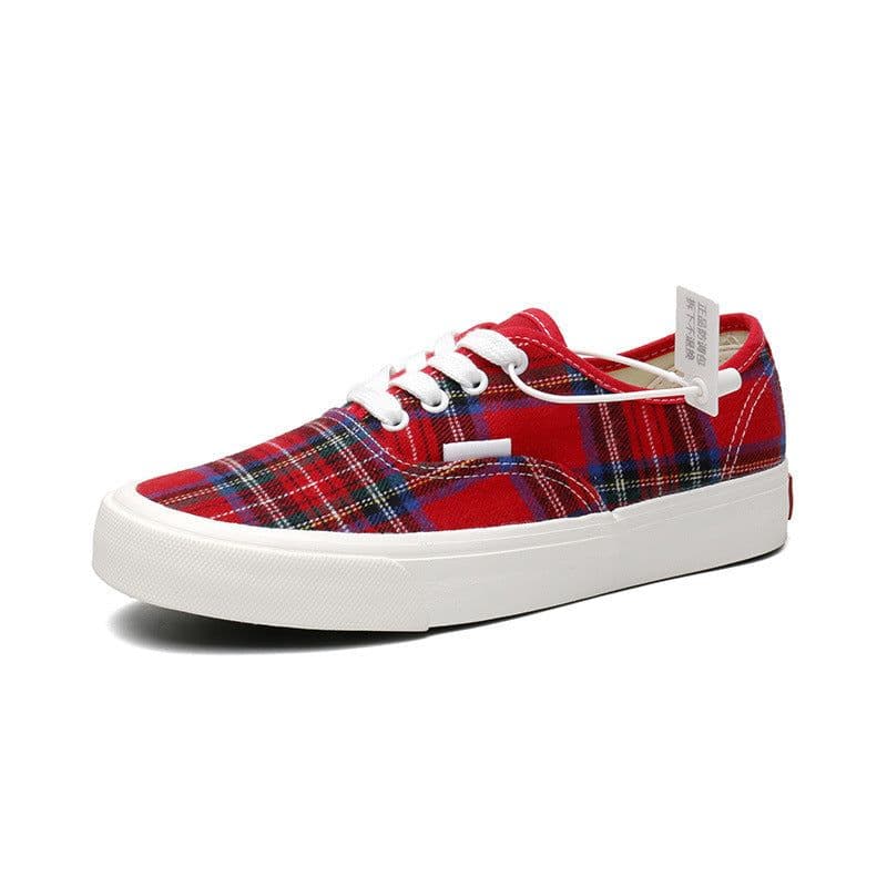 image-Plaid Low Top Canvas Casual Shoes