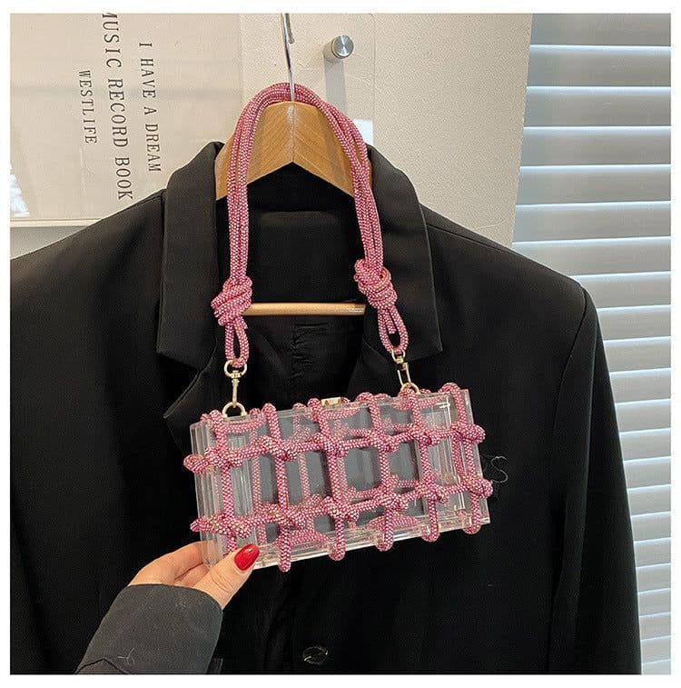image-New Fashion Transparent Acrylic Square Block Special-interest Shoulder Bag