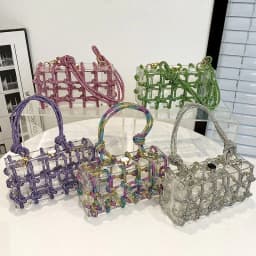 image-New Fashion Transparent Acrylic Square Block Special-interest Shoulder Bag