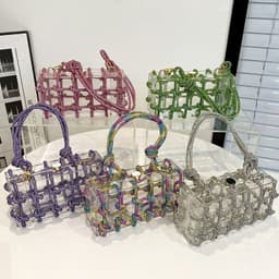 image-New Fashion Transparent Acrylic Square Block Special-interest Shoulder Bag