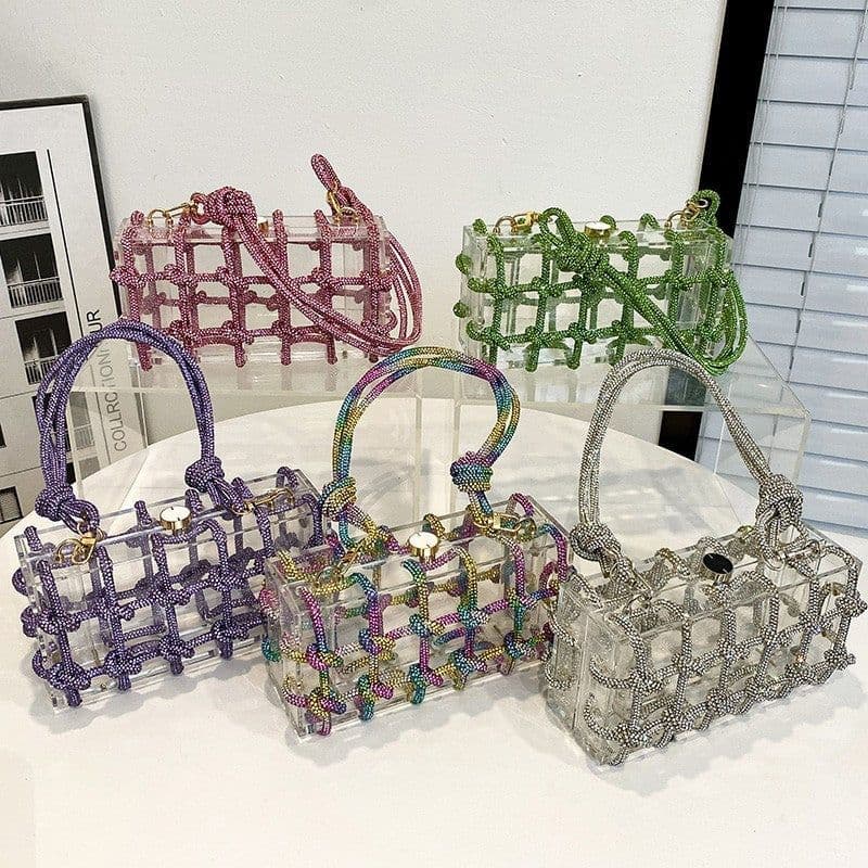 image-New Fashion Transparent Acrylic Square Block Special-interest Shoulder Bag