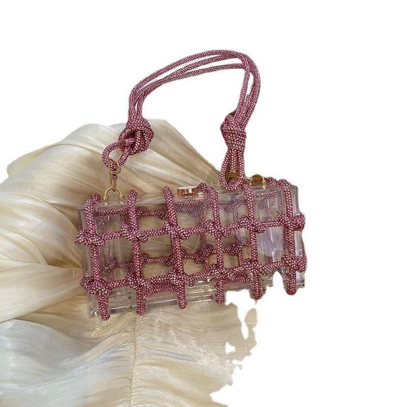 image-New Fashion Transparent Acrylic Square Block Special-interest Shoulder Bag