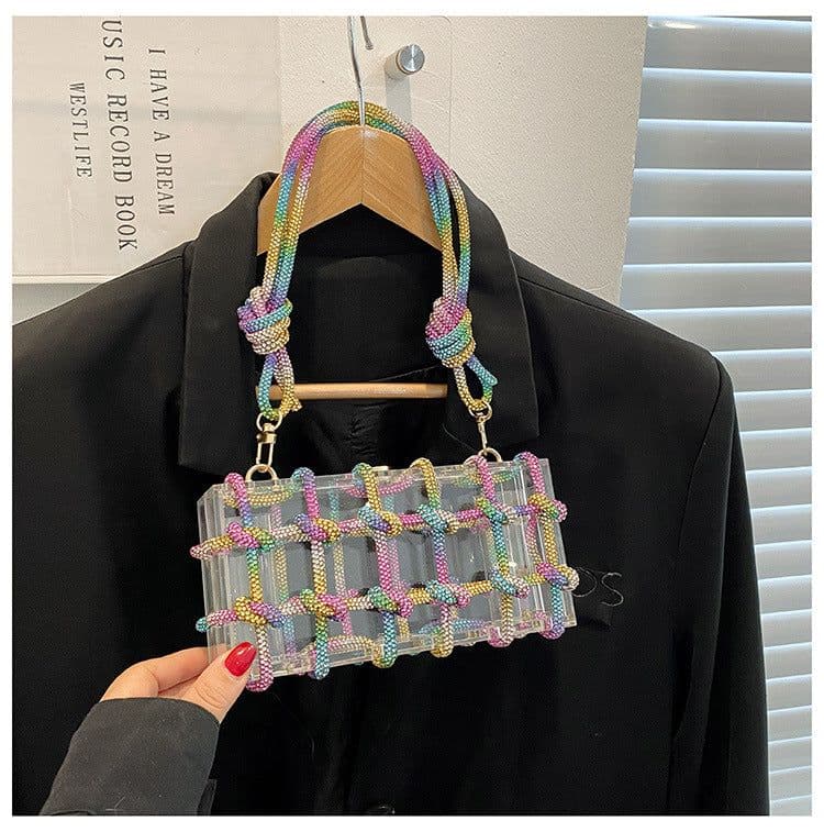 image-New Fashion Transparent Acrylic Square Block Special-interest Shoulder Bag