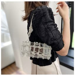 image-New Fashion Transparent Acrylic Square Block Special-interest Shoulder Bag