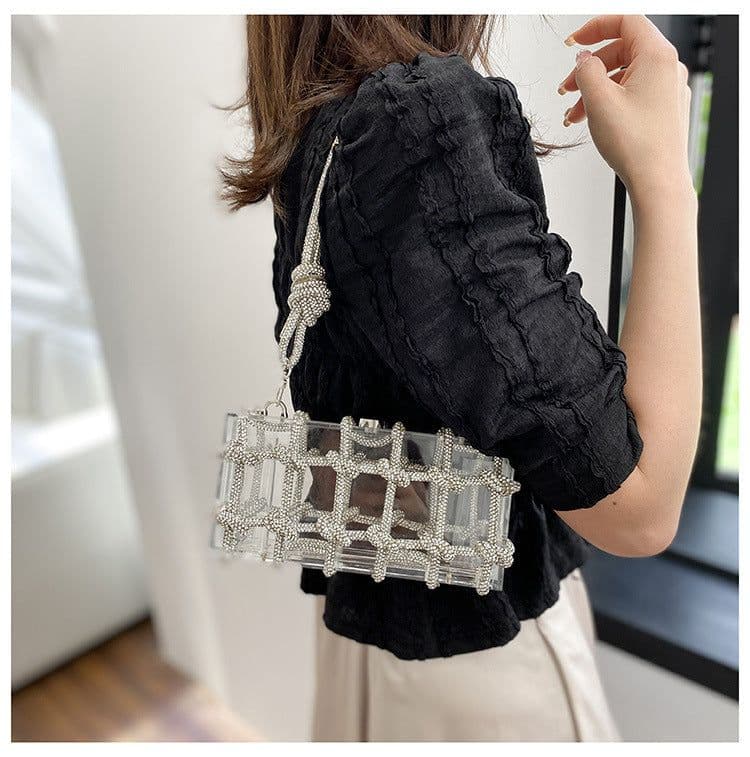 image-New Fashion Transparent Acrylic Square Block Special-interest Shoulder Bag