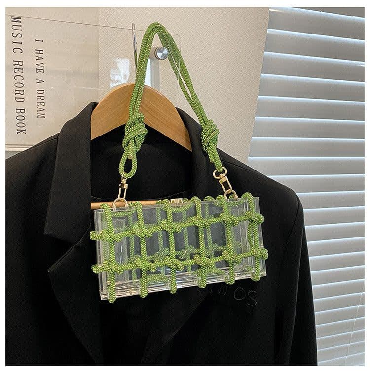 image-New Fashion Transparent Acrylic Square Block Special-interest Shoulder Bag