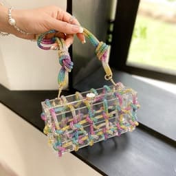 image-New Fashion Transparent Acrylic Square Block Special-interest Shoulder Bag