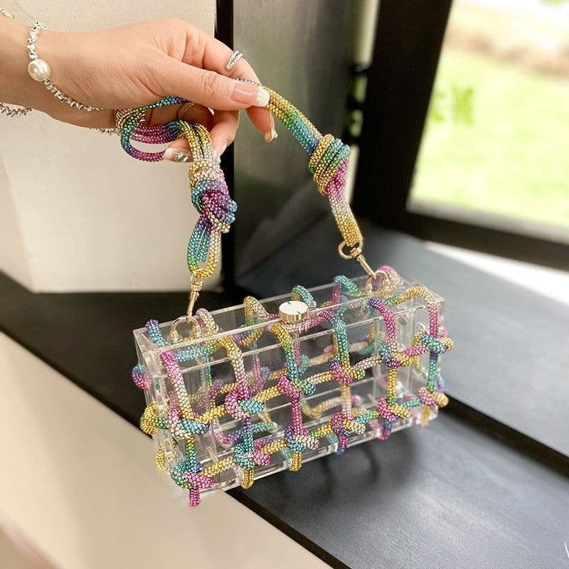 image-New Fashion Transparent Acrylic Square Block Special-interest Shoulder Bag