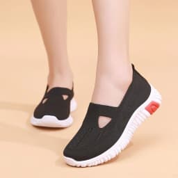 image-Women's Fashion Casual Fly-kit Mesh Breathable Non-slip Soft Sole Shoes