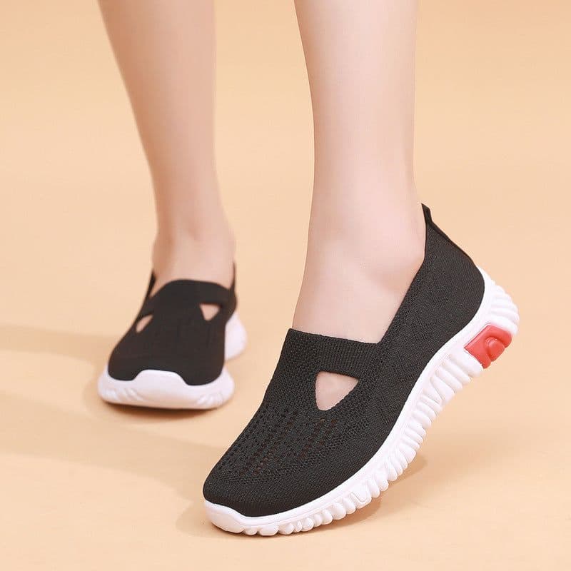 image-Women's Fashion Casual Fly-kit Mesh Breathable Non-slip Soft Sole Shoes