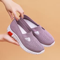 image-Women's Fashion Casual Fly-kit Mesh Breathable Non-slip Soft Sole Shoes