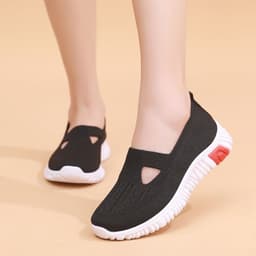 image-Women's Fashion Casual Fly-kit Mesh Breathable Non-slip Soft Sole Shoes