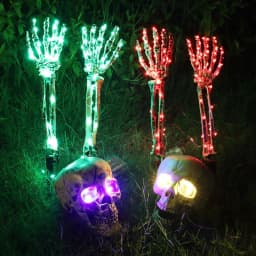image-Halloween LED Light Up Skeleton Arm Hand Halloween Party Outdoor Home Garden Yard Lawn Decoration Haunted House Horror Props Halloween Decorative