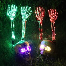 image-Halloween LED Light Up Skeleton Arm Hand Halloween Party Outdoor Home Garden Yard Lawn Decoration Haunted House Horror Props Halloween Decorative