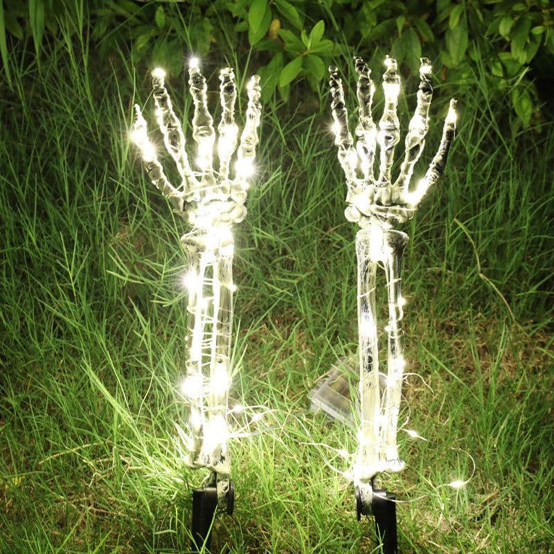 image-Halloween LED Light Up Skeleton Arm Hand Halloween Party Outdoor Home Garden Yard Lawn Decoration Haunted House Horror Props Halloween Decorative