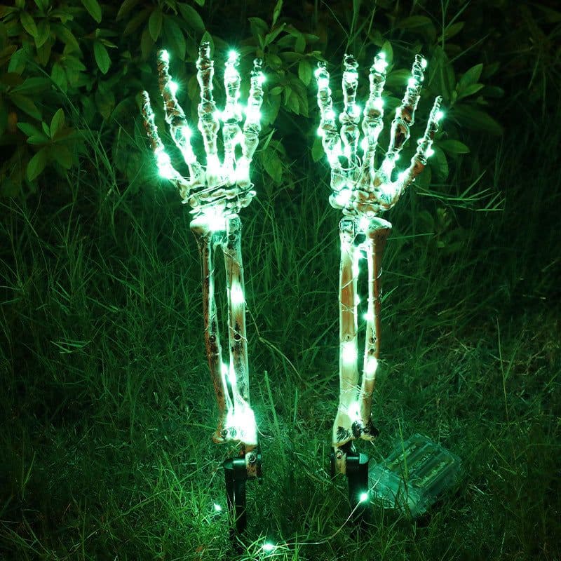 image-Halloween LED Light Up Skeleton Arm Hand Halloween Party Outdoor Home Garden Yard Lawn Decoration Haunted House Horror Props Halloween Decorative