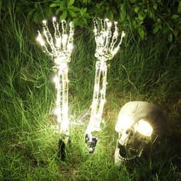 image-Halloween LED Light Up Skeleton Arm Hand Halloween Party Outdoor Home Garden Yard Lawn Decoration Haunted House Horror Props Halloween Decorative