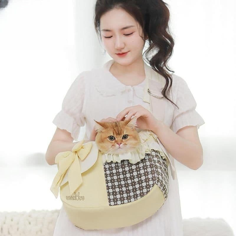 image-Outdoor Fashion Breathable And Simple Crossbody Cat Bag