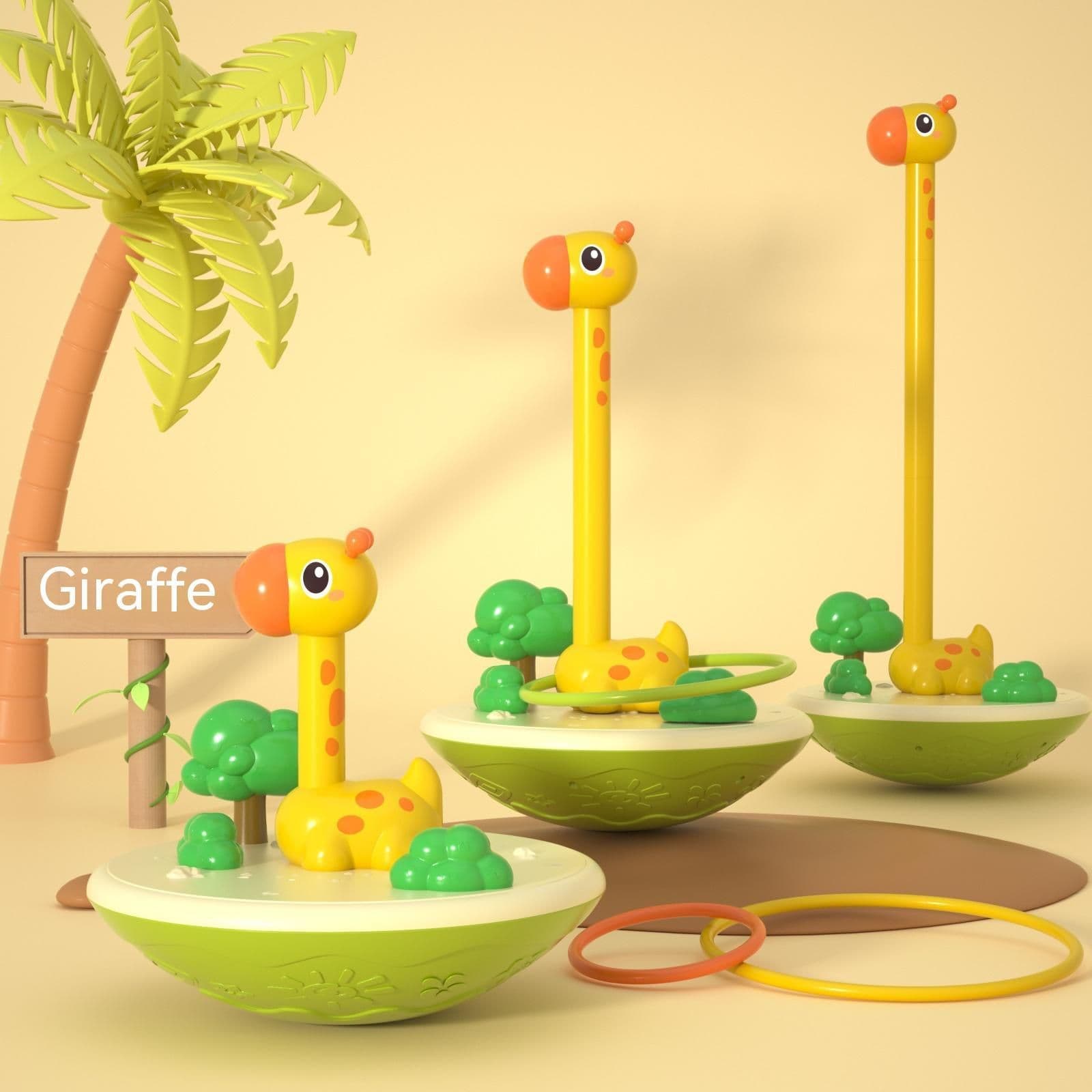 image-TUmbler Animal Rainbow Ring Baby Early Education Puzzle 3-6 Years Old Parent-child Interaction Toys
