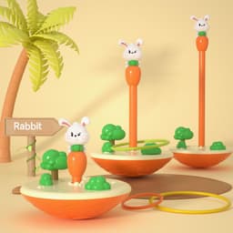 image-TUmbler Animal Rainbow Ring Baby Early Education Puzzle 3-6 Years Old Parent-child Interaction Toys