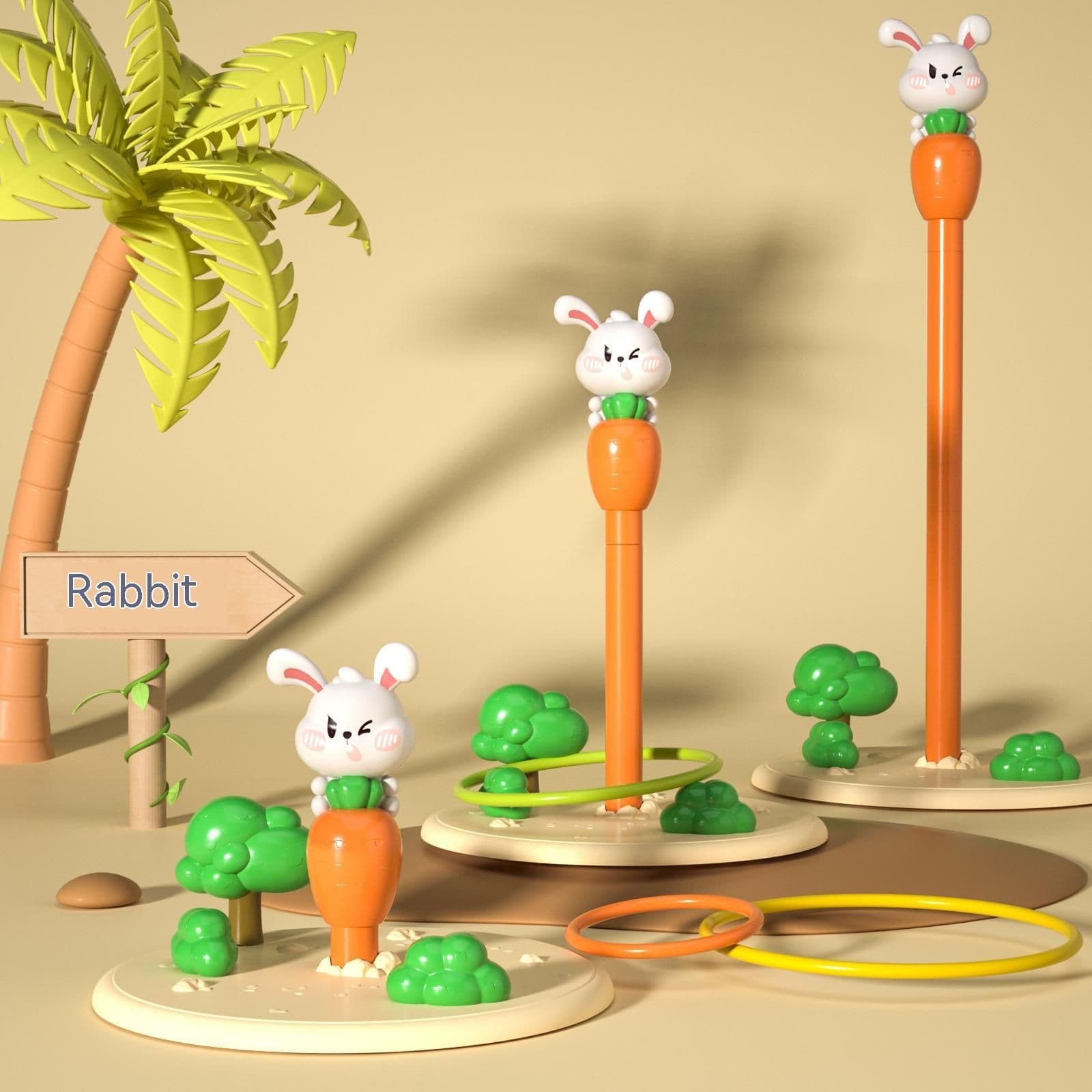 image-TUmbler Animal Rainbow Ring Baby Early Education Puzzle 3-6 Years Old Parent-child Interaction Toys