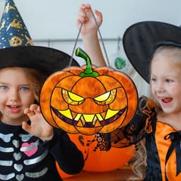 image-Halloween Pumpkin Bat Ghost Acrylic Hang Decorations