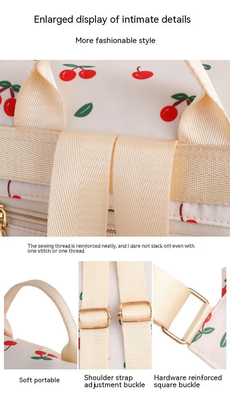 image-Women's Oxford Cloth Large-capacity Printed Casual Backpack