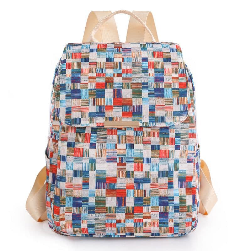 image-Women's Oxford Cloth Large-capacity Printed Casual Backpack