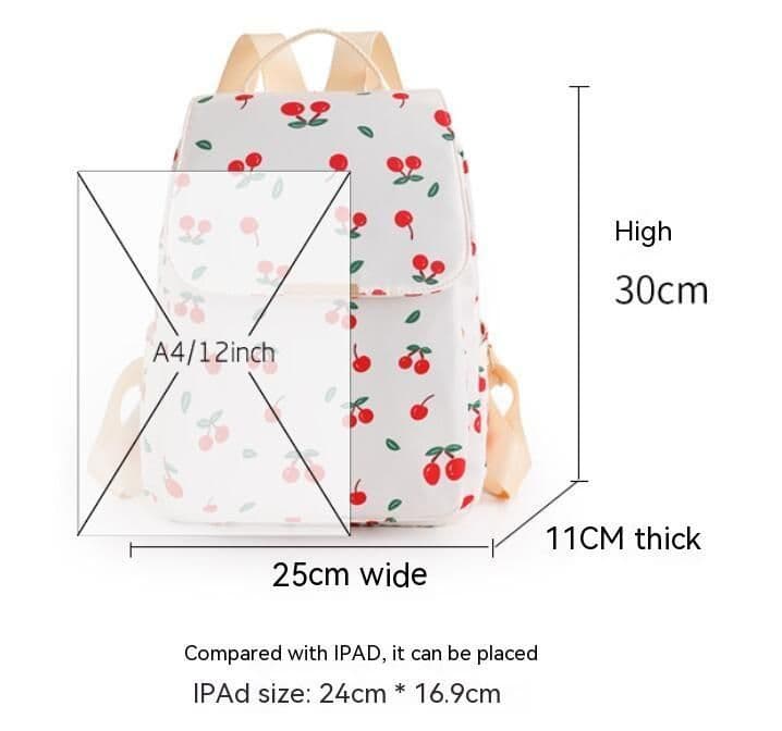 image-Women's Oxford Cloth Large-capacity Printed Casual Backpack