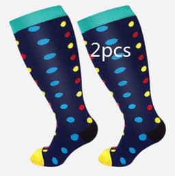 image-Plus Size Compression Socks Men's And Women's Pressure Socks High Elasticity Fat Socks Sports Fitness Printing Running Socks