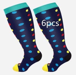 image-Plus Size Compression Socks Men's And Women's Pressure Socks High Elasticity Fat Socks Sports Fitness Printing Running Socks