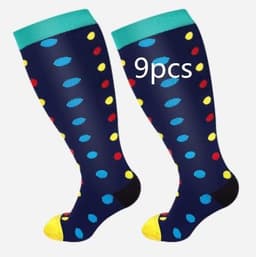 image-Plus Size Compression Socks Men's And Women's Pressure Socks High Elasticity Fat Socks Sports Fitness Printing Running Socks