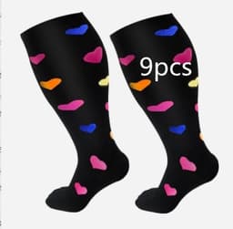 image-Plus Size Compression Socks Men's And Women's Pressure Socks High Elasticity Fat Socks Sports Fitness Printing Running Socks