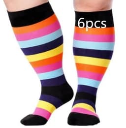 image-Plus Size Compression Socks Men's And Women's Pressure Socks High Elasticity Fat Socks Sports Fitness Printing Running Socks