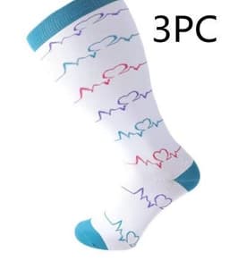 image-Plus Size Compression Socks Men's And Women's Pressure Socks High Elasticity Fat Socks Sports Fitness Printing Running Socks