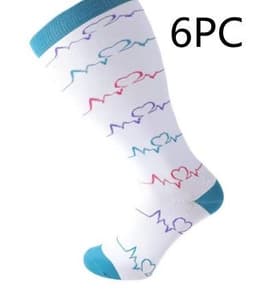 image-Plus Size Compression Socks Men's And Women's Pressure Socks High Elasticity Fat Socks Sports Fitness Printing Running Socks