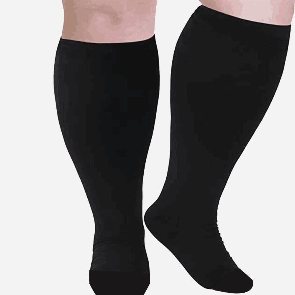 image-Plus Size Compression Socks Men's And Women's Pressure Socks High Elasticity Fat Socks Sports Fitness Printing Running Socks